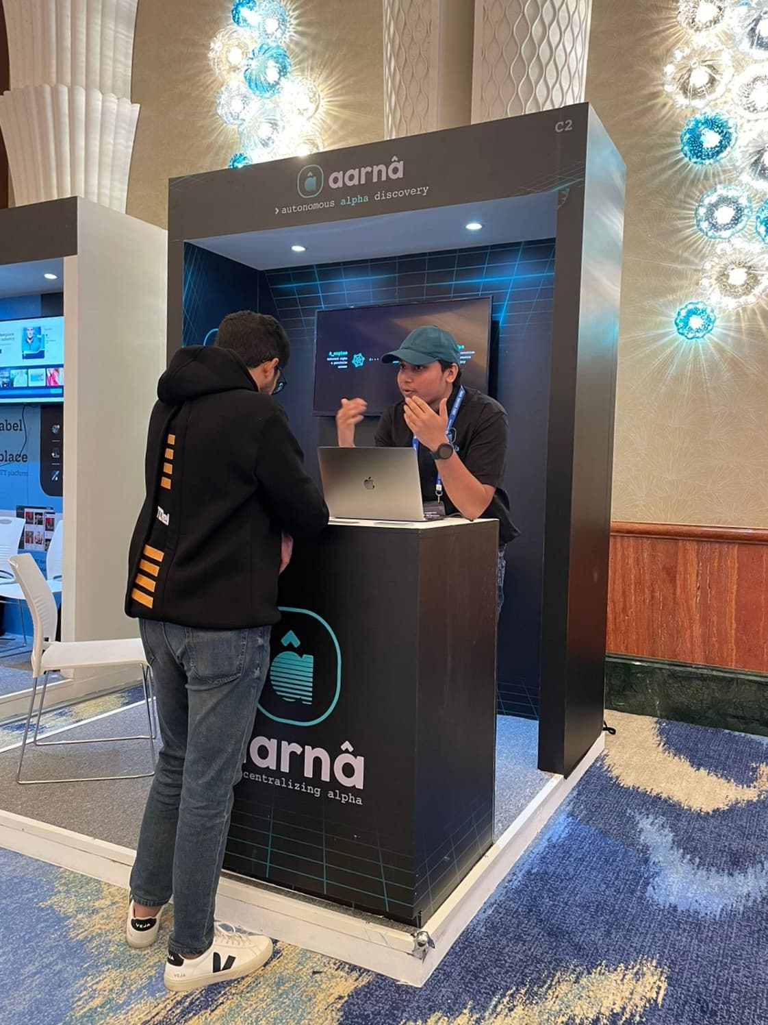 Me explaining our product at WBS Dubai 2023